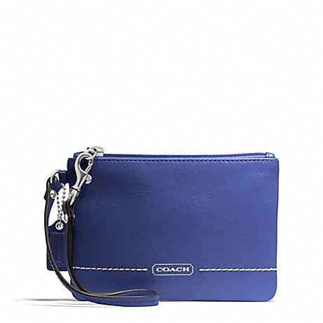 COACH f49475 PARK LEATHER SMALL WRISTLET SILVER/FRENCH BLUE