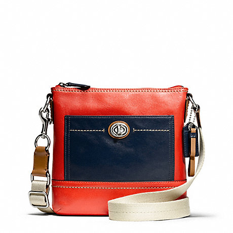 PARK COLORBLOCK LEATHER SWINGPACK - COACH F49493 - SILVER/VERMILLION MULTICOLOR