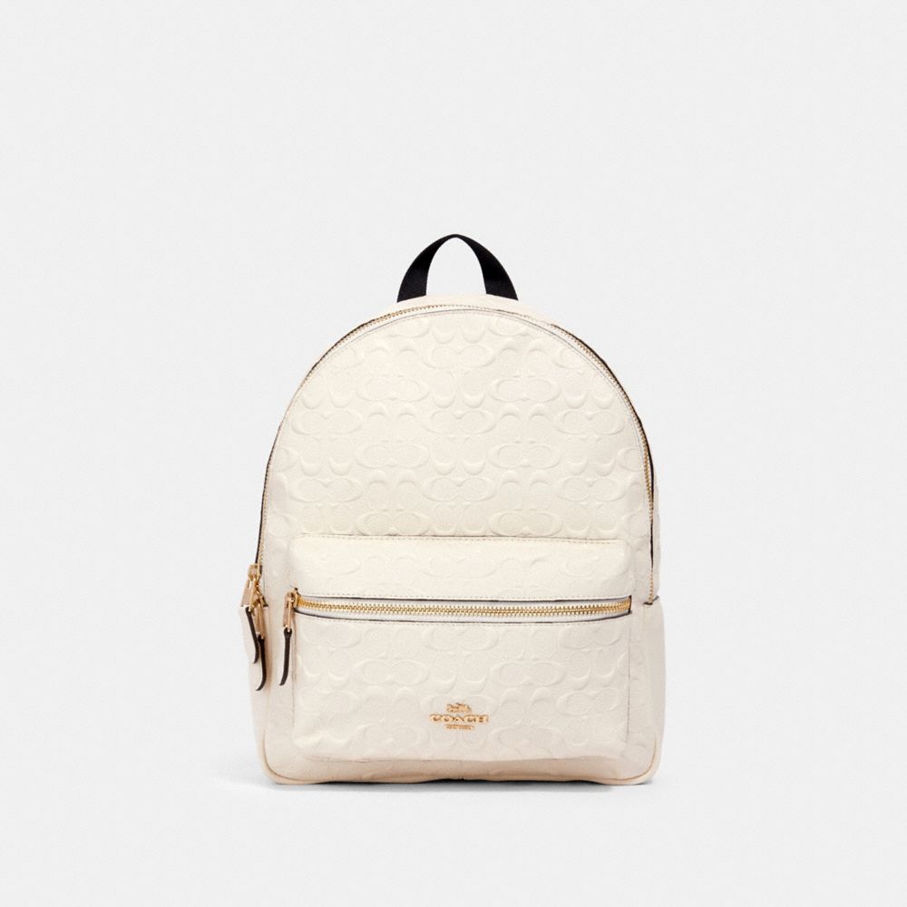 COACH F49498 MEDIUM CHARLIE BACKPACK IN SIGNATURE LEATHER IM/CHALK