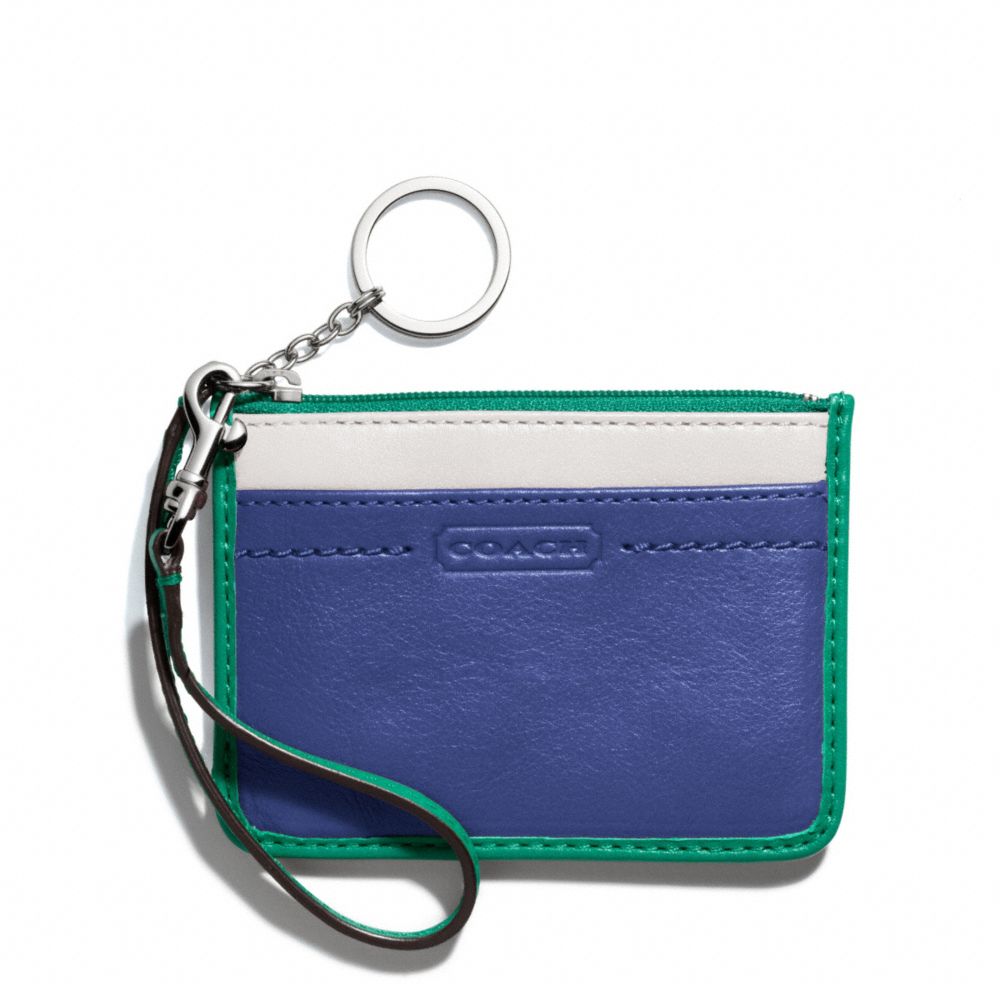 PARK COLORBLOCK LEATHER ID SKINNY - SILVER/FRENCH BLUE MULTI - COACH F49502