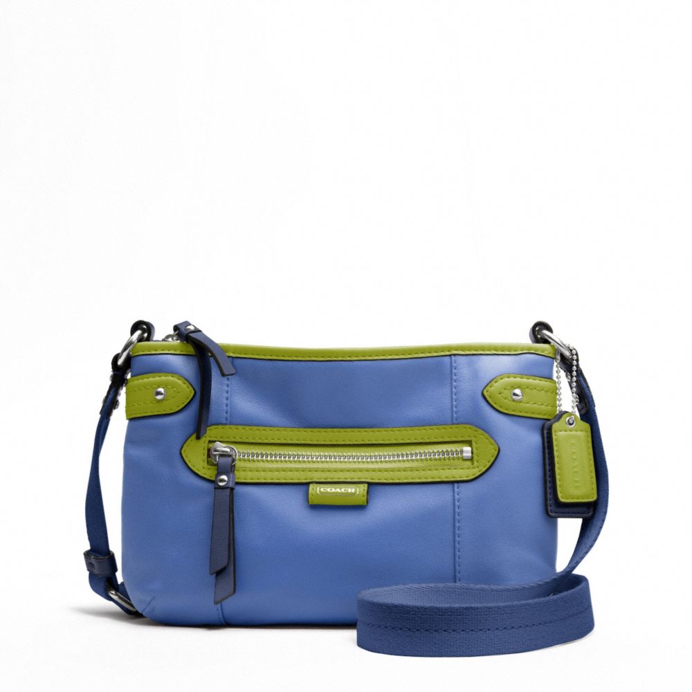 COACH F49516 Daisy Spectator Leather Swingpack SILVER/MOONLIGHT BLUE MULTI
