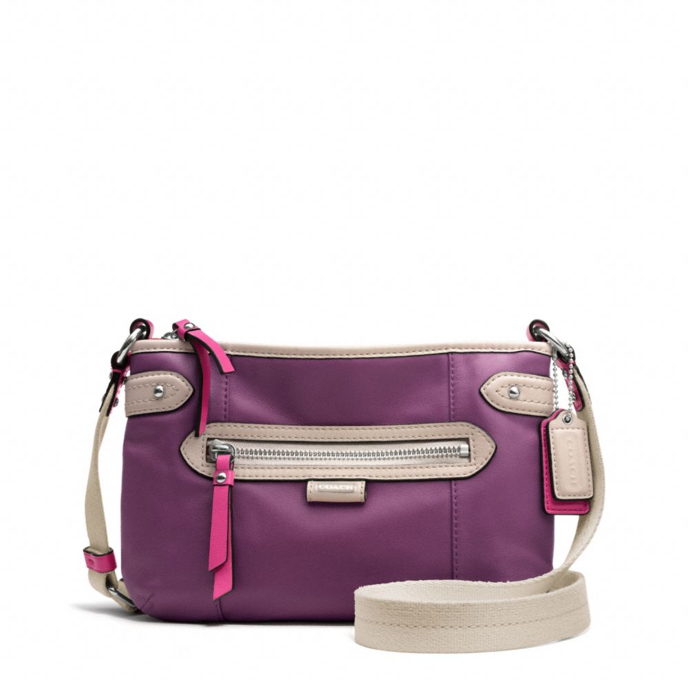 COACH DAISY SPECTATOR LEATHER SWINGPACK - SILVER/PURPLE MULTI - F49516