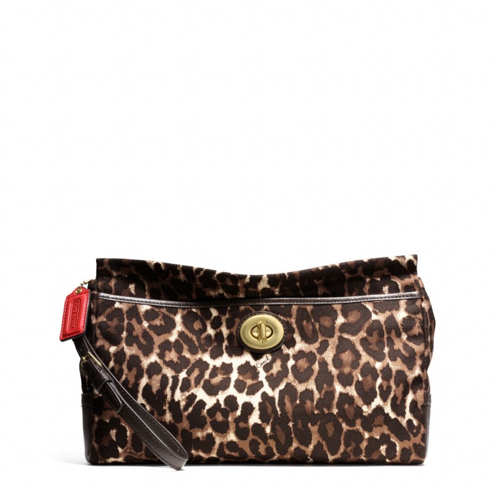 COACH F49521 PARK OCELOT PRINT LARGE CLUTCH ONE-COLOR