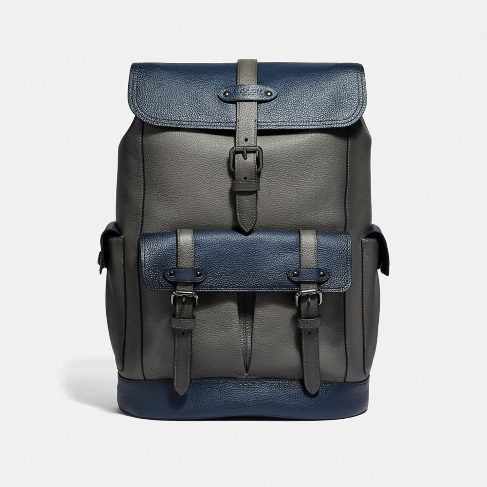 HUDSON BACKPACK IN COLORBLOCK - F49543 - HEATHER GREY MULTI/BLACK ANTIQUE NICKEL