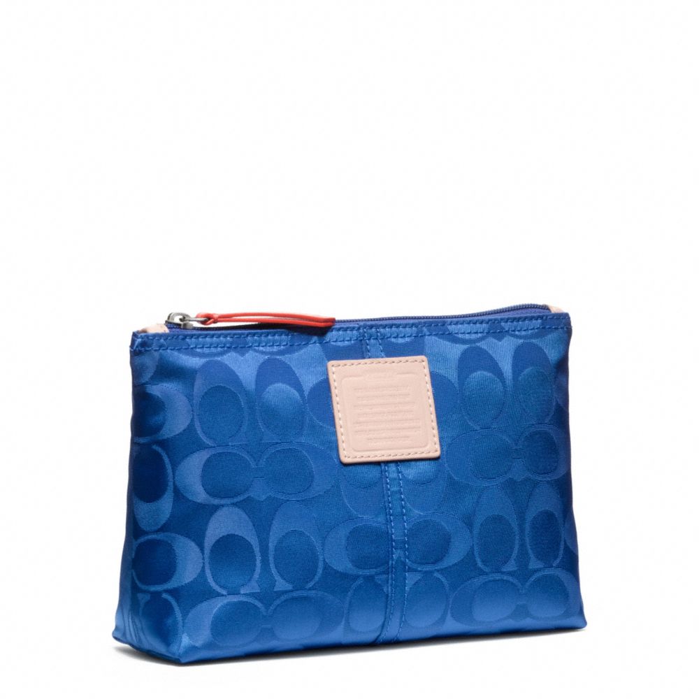 COACH F49544 LEGACY WEEKEND NYLON MEDIUM COSMETIC CASE SILVER/COBALT