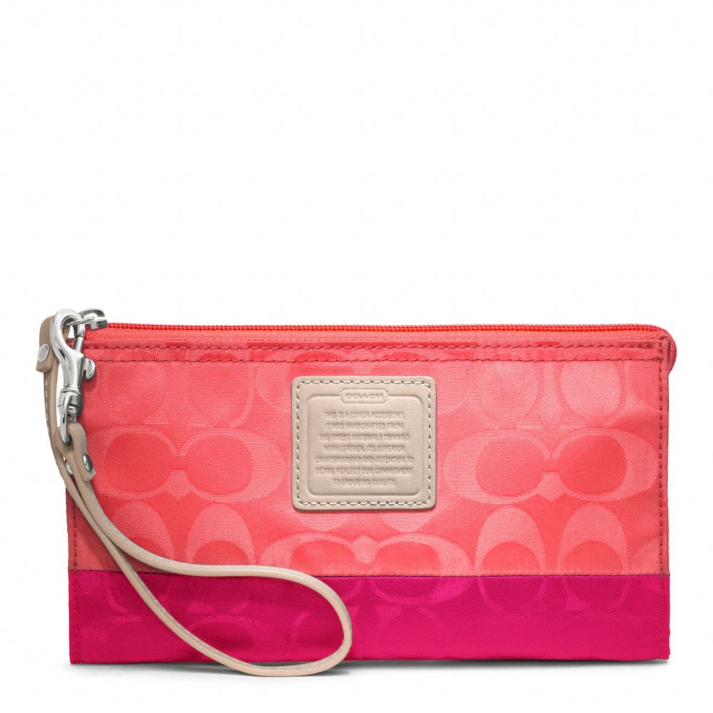 WEEKEND COLORBLOCK NYLON ZIPPY WALLET COACH F49547