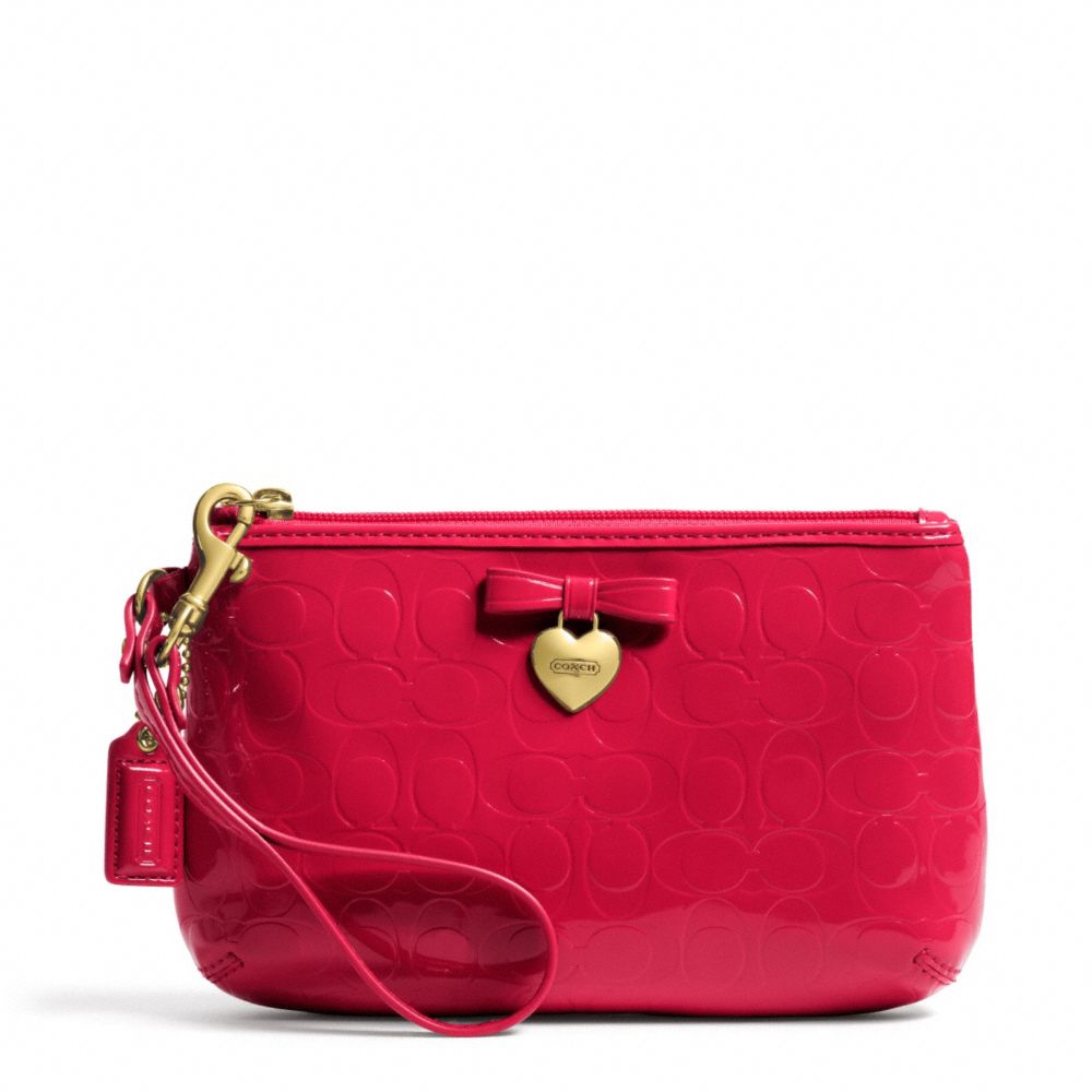 EMBOSSED LIQUID GLOSS MEDIUM WRISTLET - BRASS/CORAL RED - COACH F49562