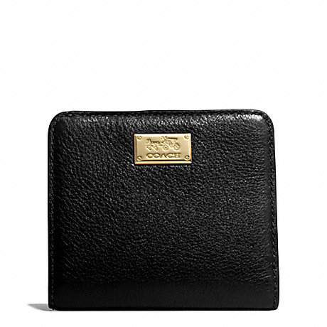 COACH MADISON LEATHER SMALL WALLET - LIGHT GOLD/BLACK - f49587