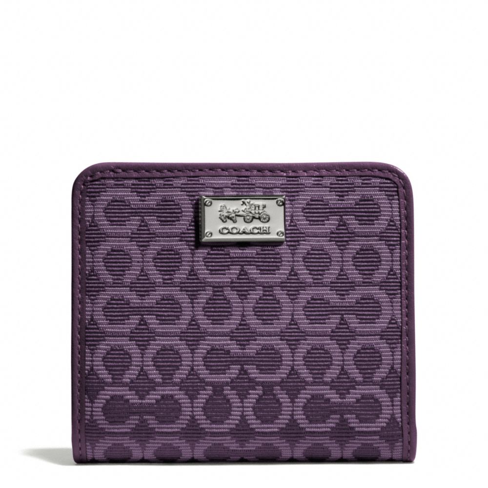 MADISON NEEDLEPOINT OP ART SMALL WALLET - SILVER/BLACK VIOLET - COACH F49589