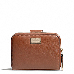 COACH F49592 Madison Leather Medium Zip Wallet Around LIGHT GOLD/CHESTNUT