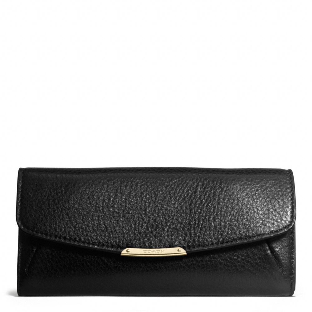 COACH f49595 MADISON SLIM ENVELOPE WALLET IN LEATHER  LIGHT GOLD/BLACK