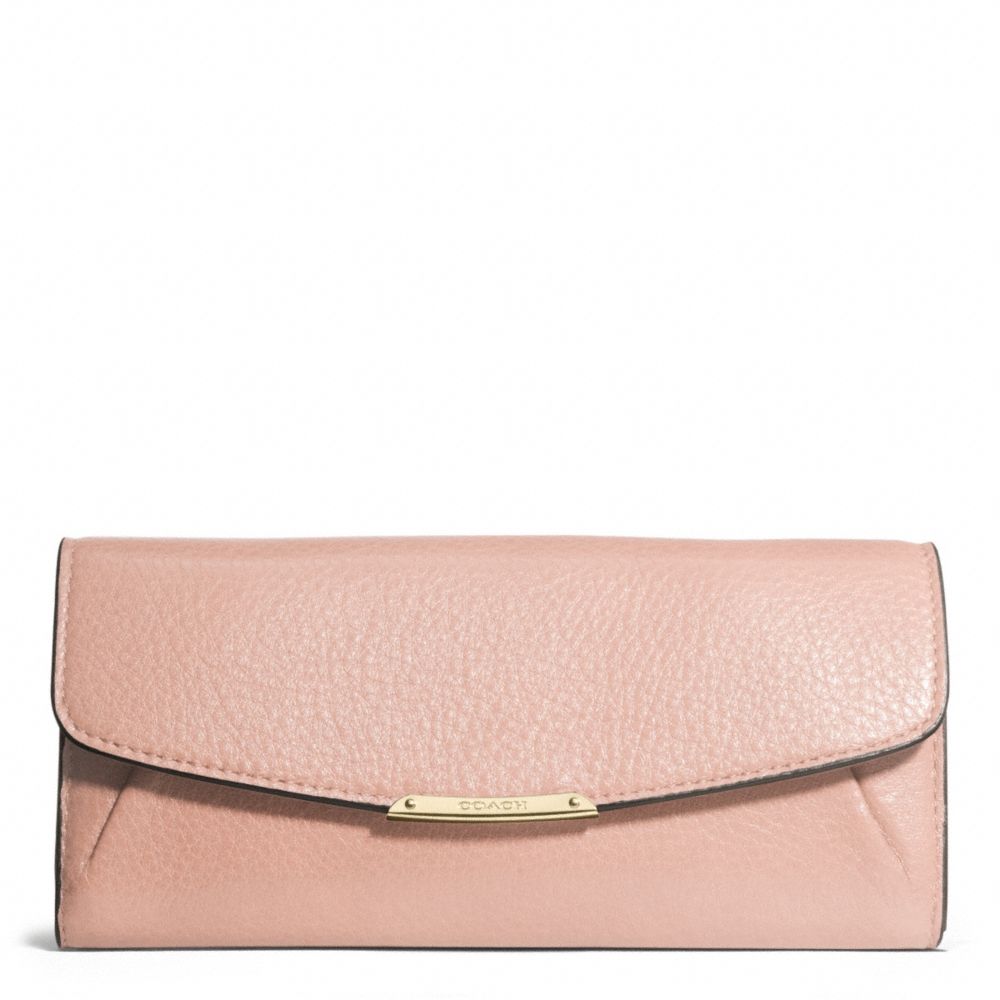 MADISON LEATHER SLIM ENVELOPE WALLET - LIGHT GOLD/PEACH ROSE - COACH F49595