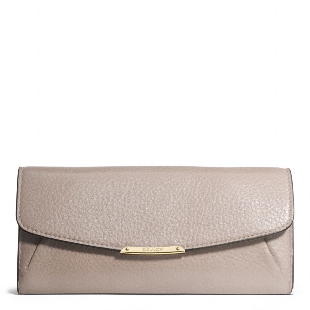 COACH F49595 MADISON LEATHER SLIM ENVELOPE WALLET LIGHT-GOLD/GREY-BIRCH