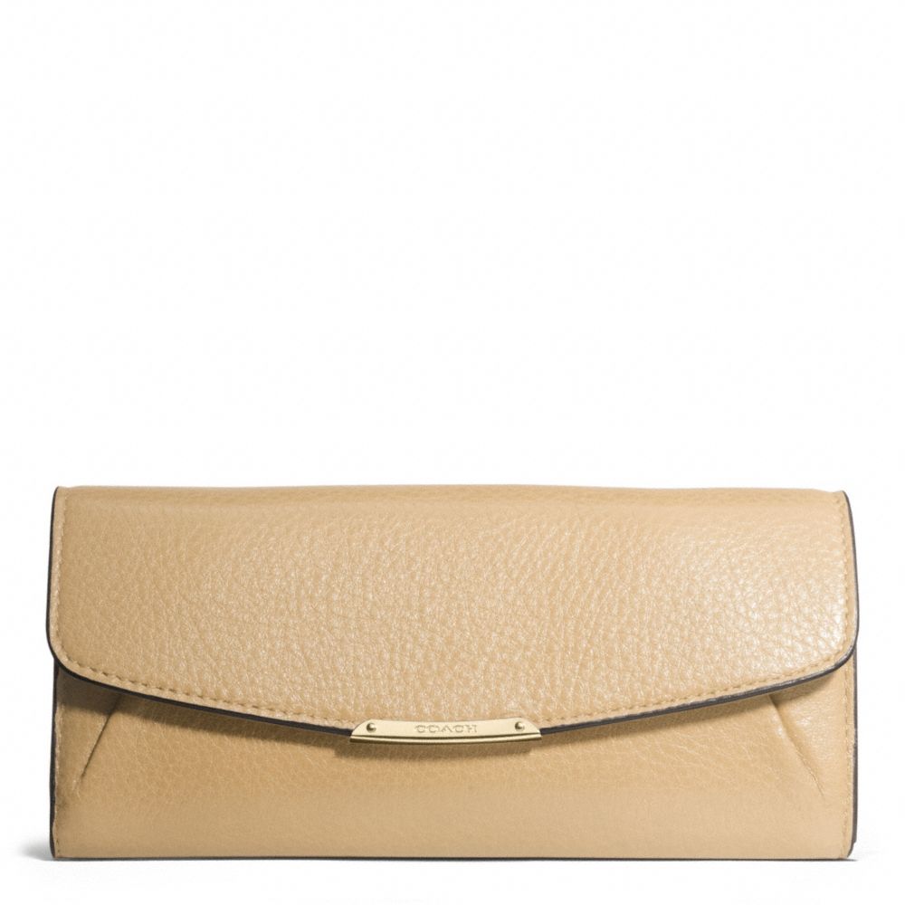 COACH MADISON LEATHER SLIM ENVELOPE WALLET - LIGHT GOLD/TAN - f49595