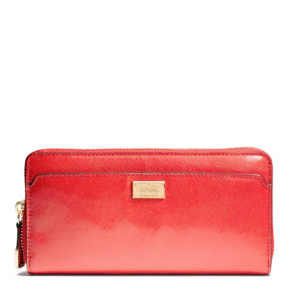 COACH MADISON ACCORDION ZIP WALLET IN PATENT LEATHER -  - f49598