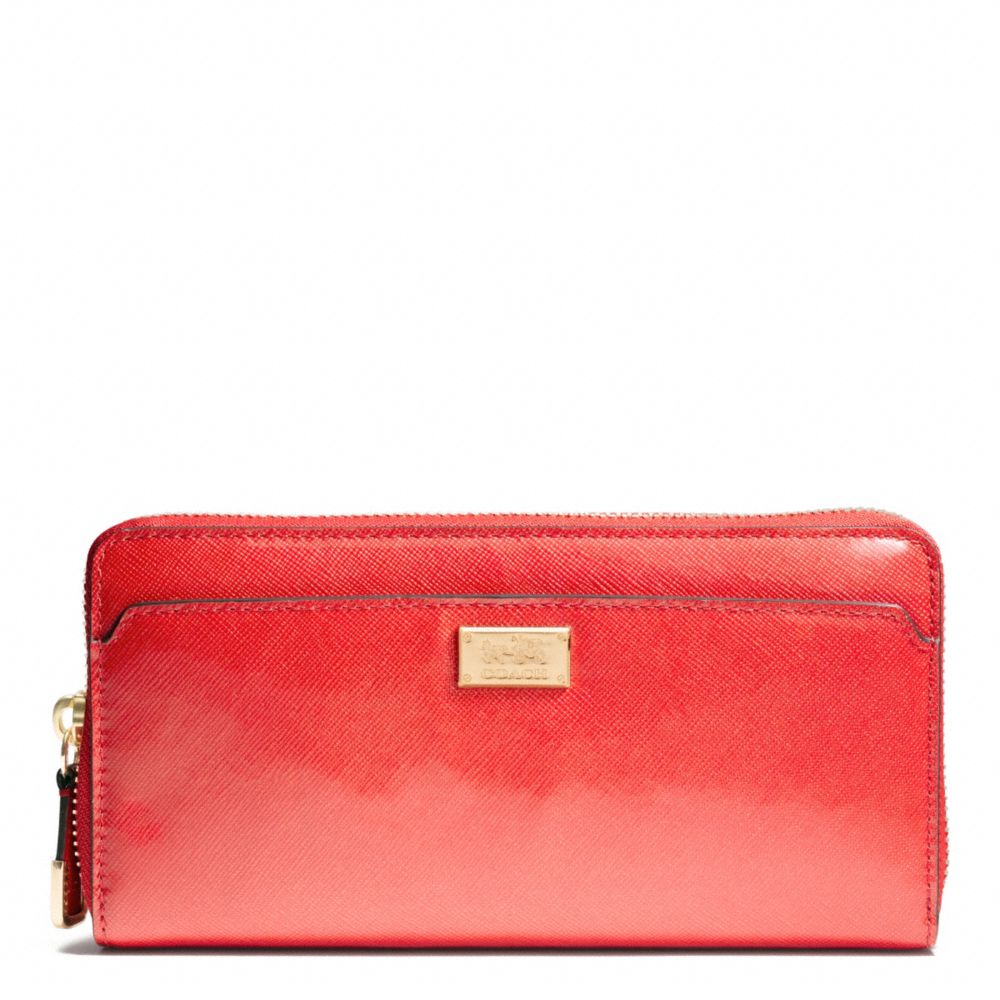 COACH f49598 MADISON ACCORDION ZIP WALLET IN PATENT LEATHER 