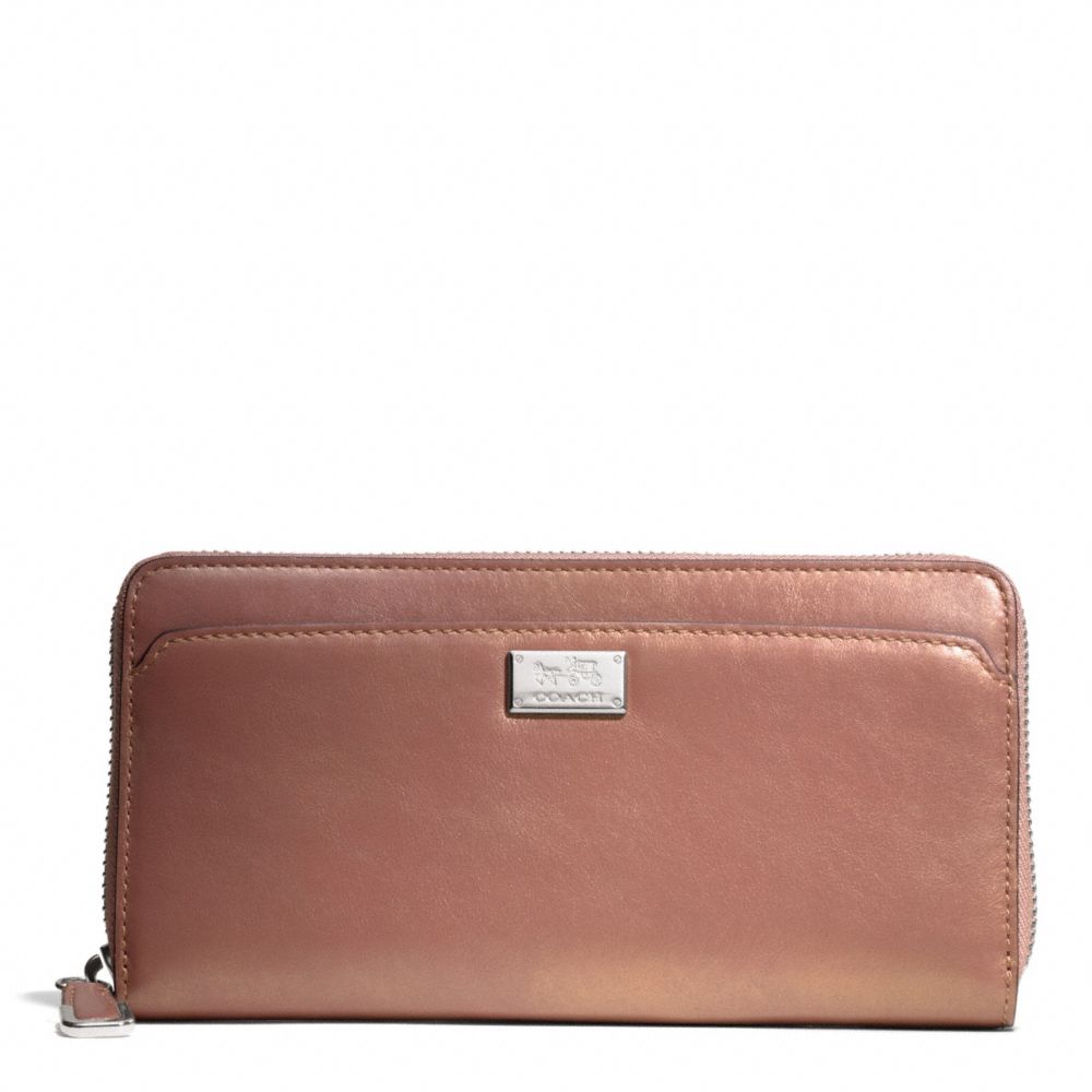 COACH F49600 Madison Accordion Zip In Metallic Leather 