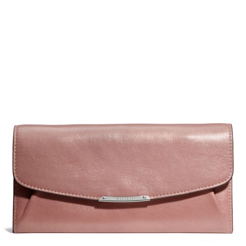 MADISON SLIM ENVELOPE WALLET IN METALLIC LEATHER - f49604 - F49604SVB7M