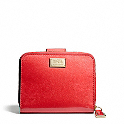 COACH F49607 - MADISON MEDIUM ZIP AROUND WALLET IN PATENT LEATHER ONE-COLOR
