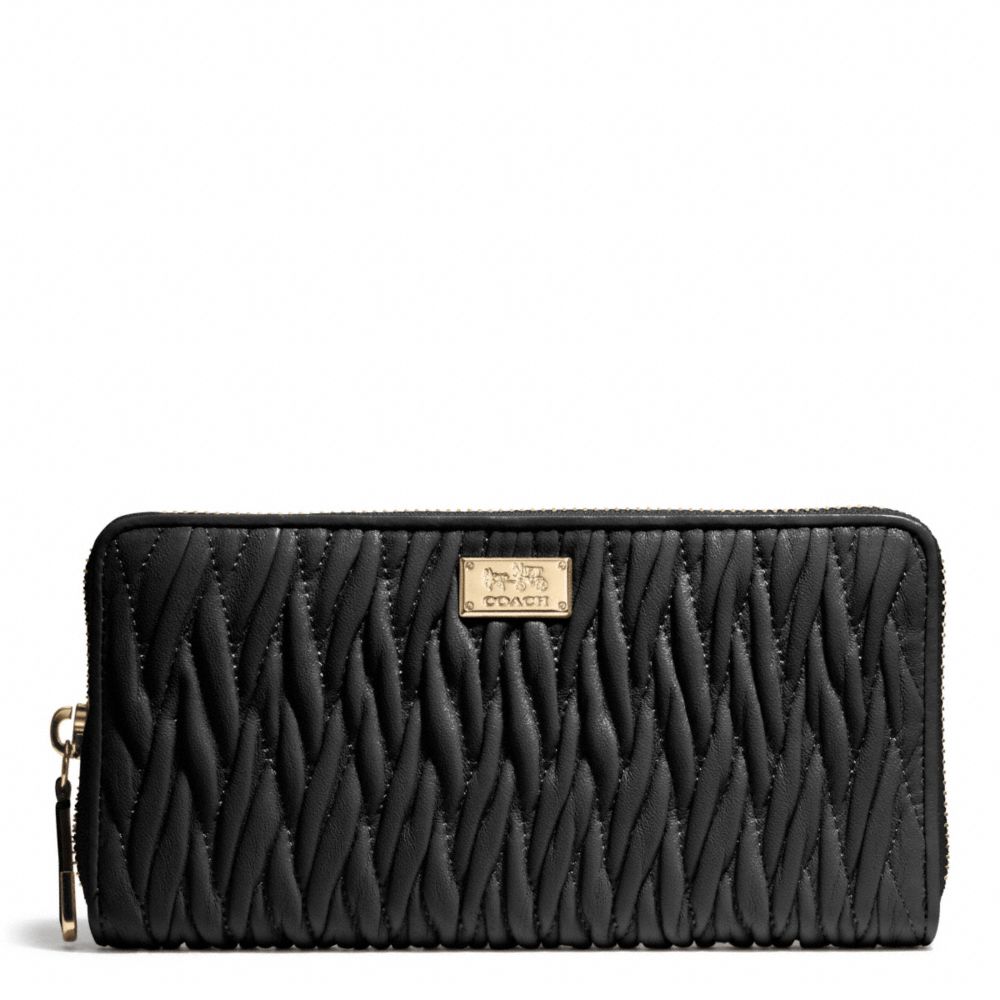 COACH F49609 Madison Gathered Twist Accordion Zip Wallet LIGHT GOLD/BLACK