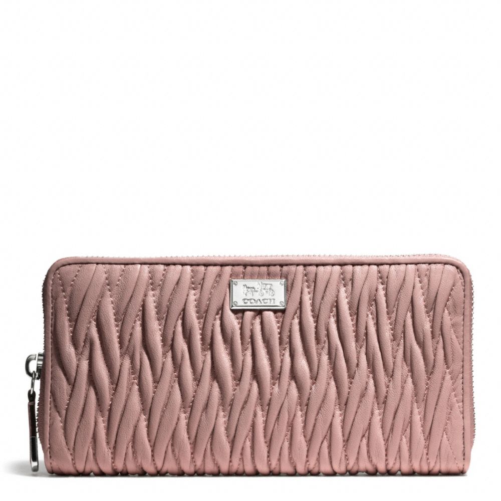 COACH F49609 MADISON GATHERED TWIST ACCORDION ZIP WALLET SILVER/TEAROSE-2