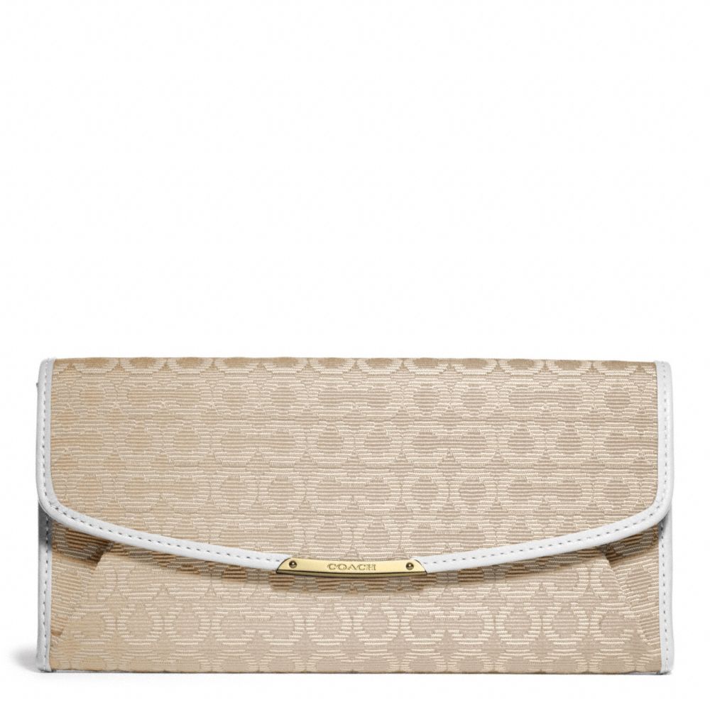 MADISON NEEDLEPOINT OP ART SLIM ENVELOPE WALLET - f49611 - LIGHT GOLD/LIGHT GOLDGHT KHAKI/WHITE