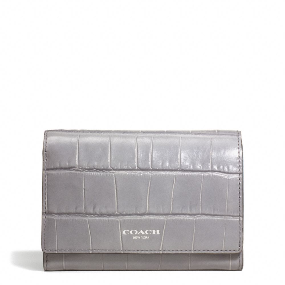 COACH F49640 EMBOSSED CROC COMPACT CLUTCH ONE-COLOR
