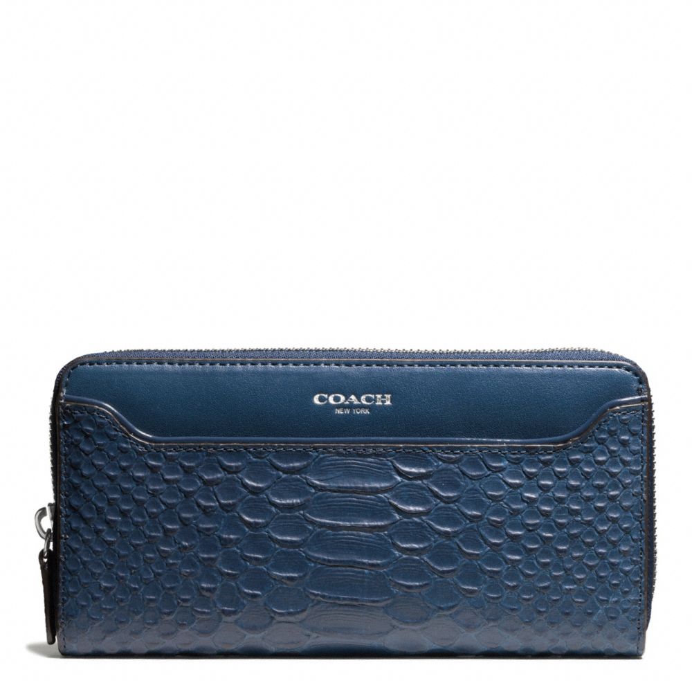 EMBOSSED PYTHON LEATHER ACCORDION ZIP WALLET COACH F49658