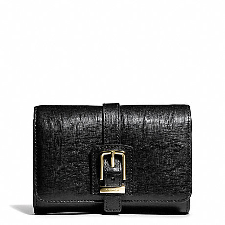 COACH BUCKLE COMPACT CLUTCH IN SAFFIANO LEATHER -  - f49669