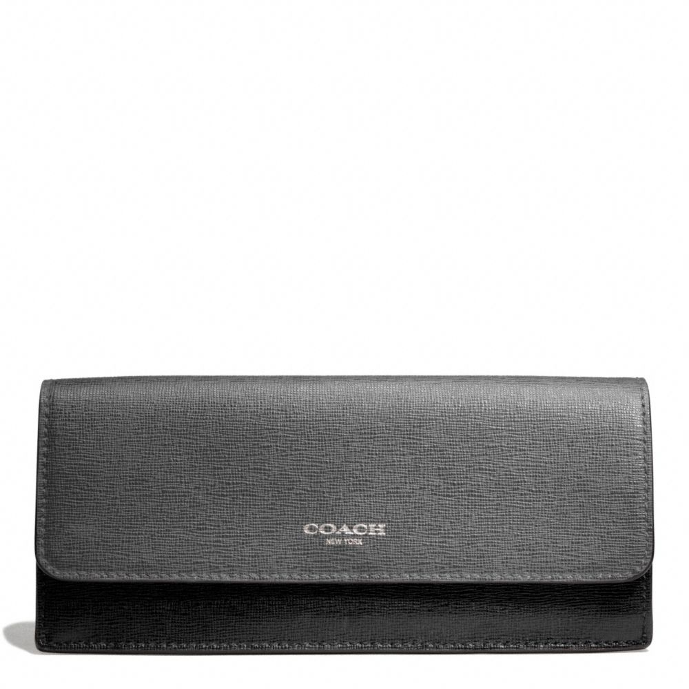 COACH F49670 Saffiano Colorblock New Soft Wallet 