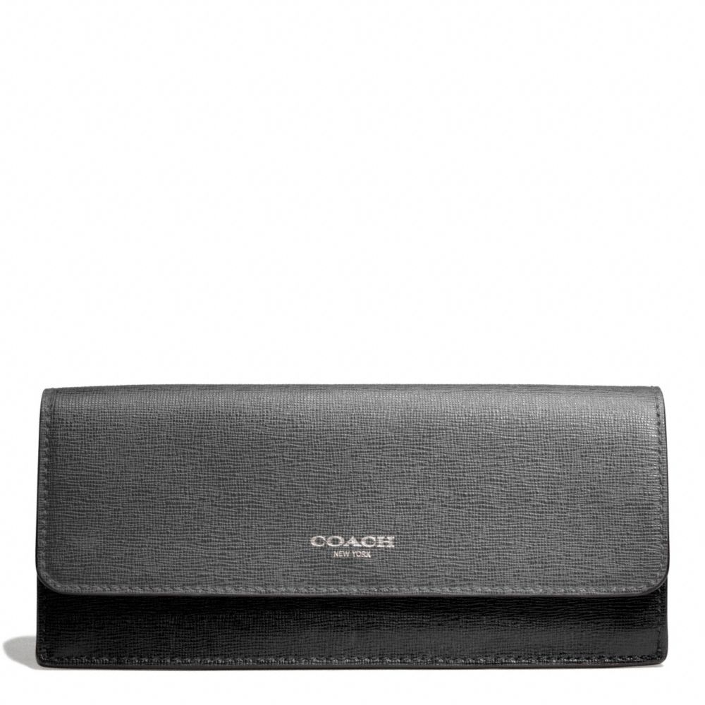 COACH F49670 SAFFIANO COLORBLOCK NEW SOFT WALLET ONE-COLOR