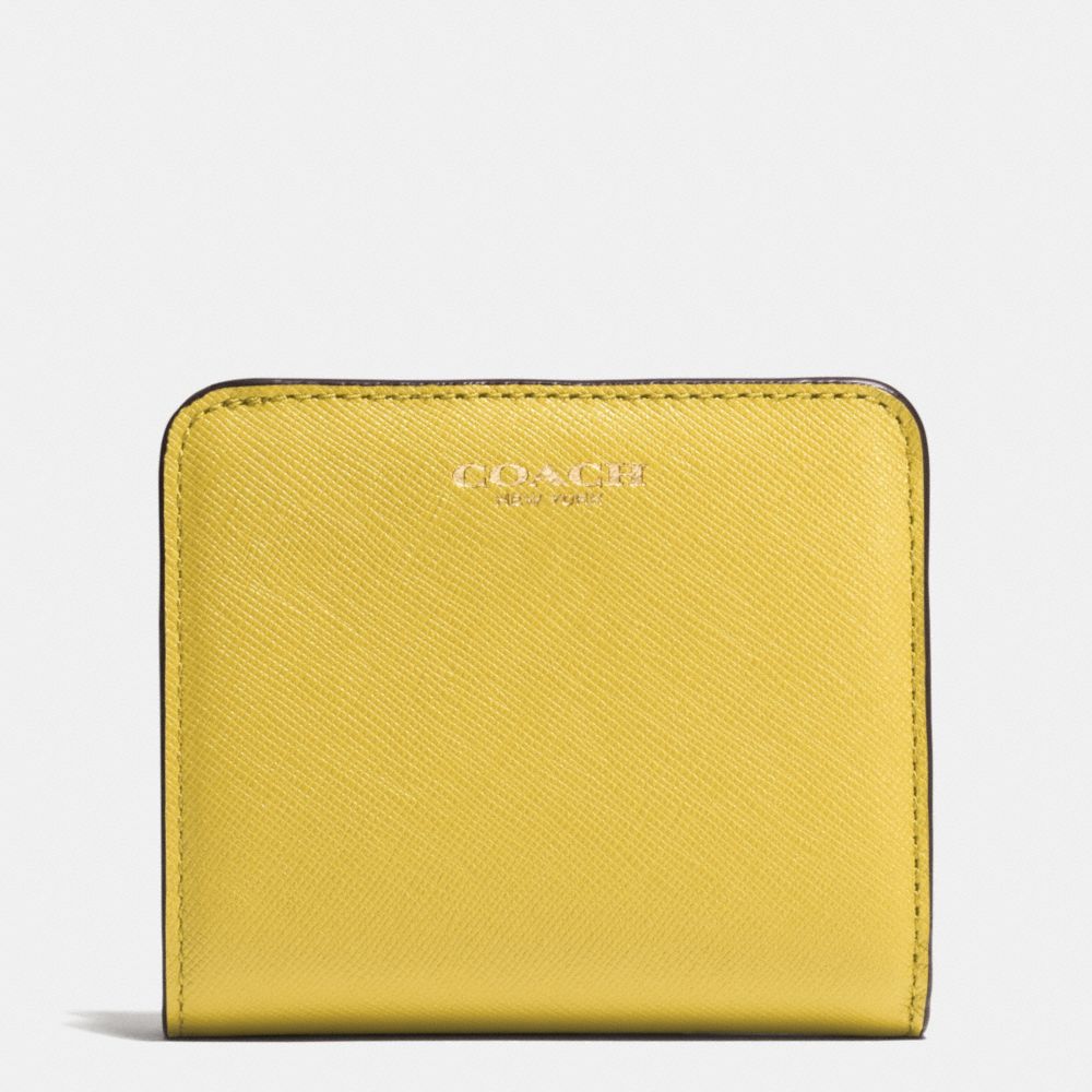 COACH F49671 Saffiano Leather Small Wallet LIGHT GOLD/SAFFRON