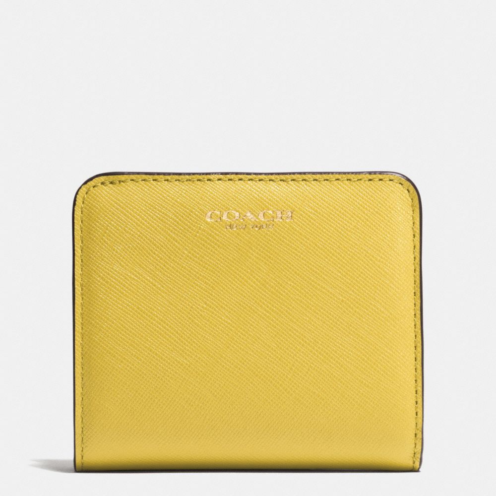 COACH F49671 SAFFIANO LEATHER SMALL WALLET LIGHT-GOLD/SAFFRON