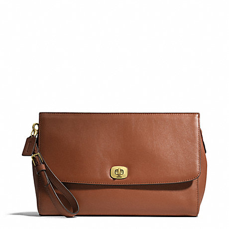 COACH F49693 LEATHER FLAP CLUTCH ONE-COLOR