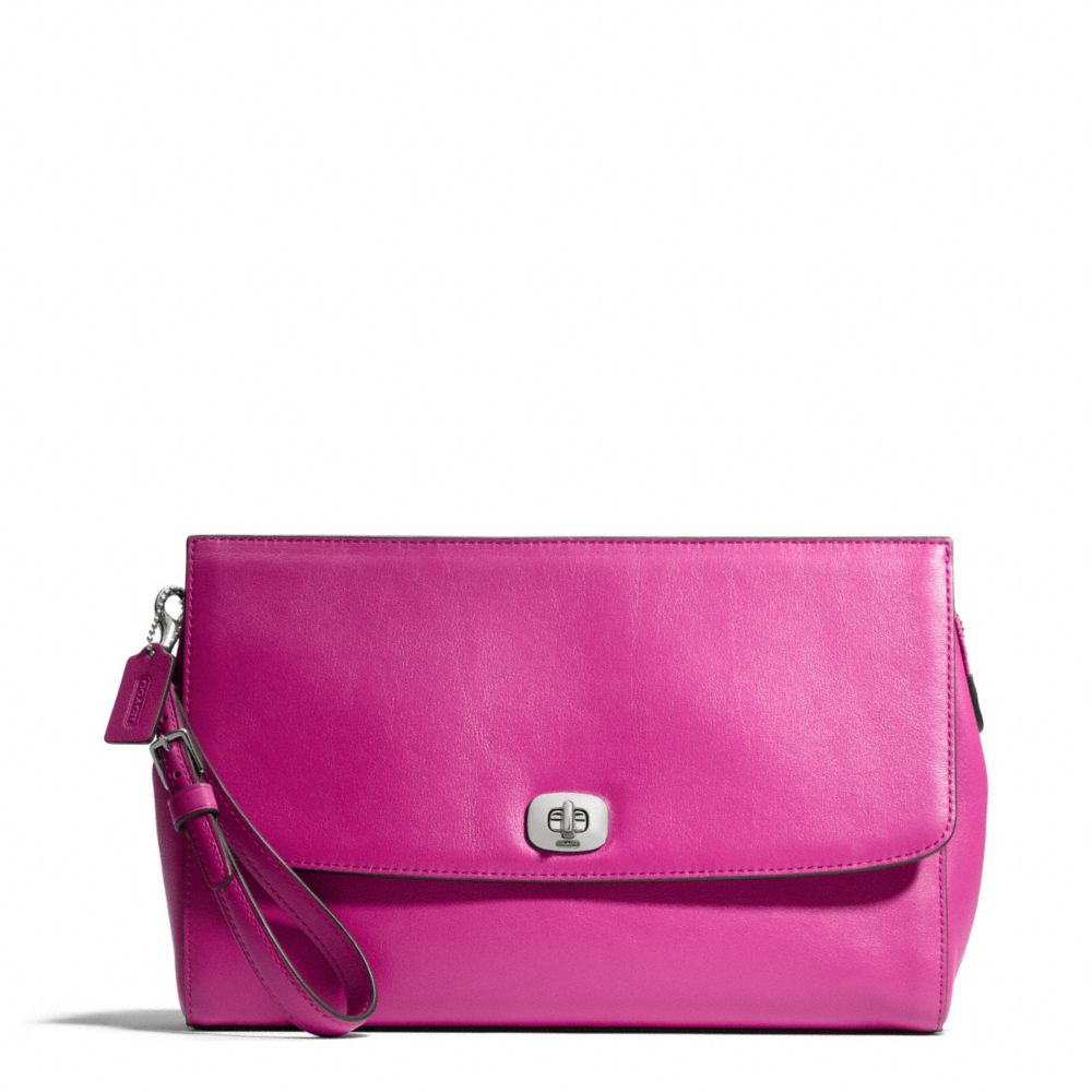 COACH F49693 LEATHER FLAP CLUTCH ONE-COLOR