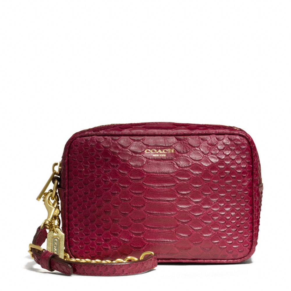 COACH F49696 Flight Wristlet In Python Embossed Leather 