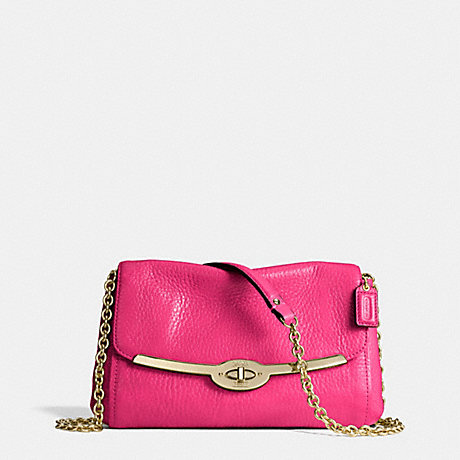 COACH F49738 MADISON CHAIN CROSSBODY IN LEATHER -LIGHT-GOLD/PINK-RUBY