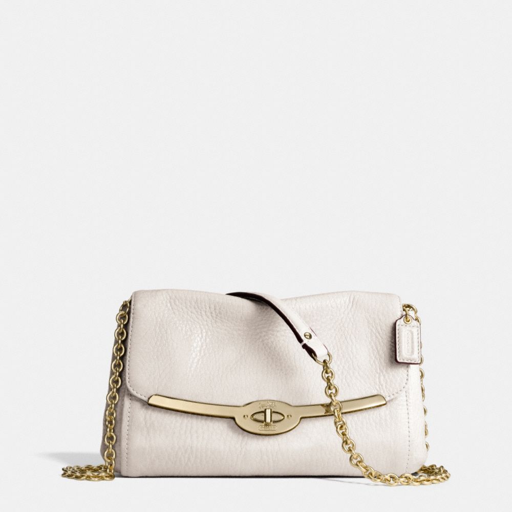 COACH F49738 Madison Leather Chain Crossbody  LIGHT GOLD/PARCHMENT