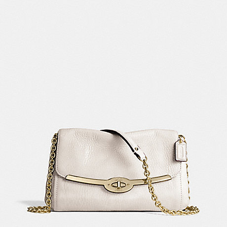 COACH F49738 MADISON LEATHER CHAIN CROSSBODY -LIGHT-GOLD/PARCHMENT
