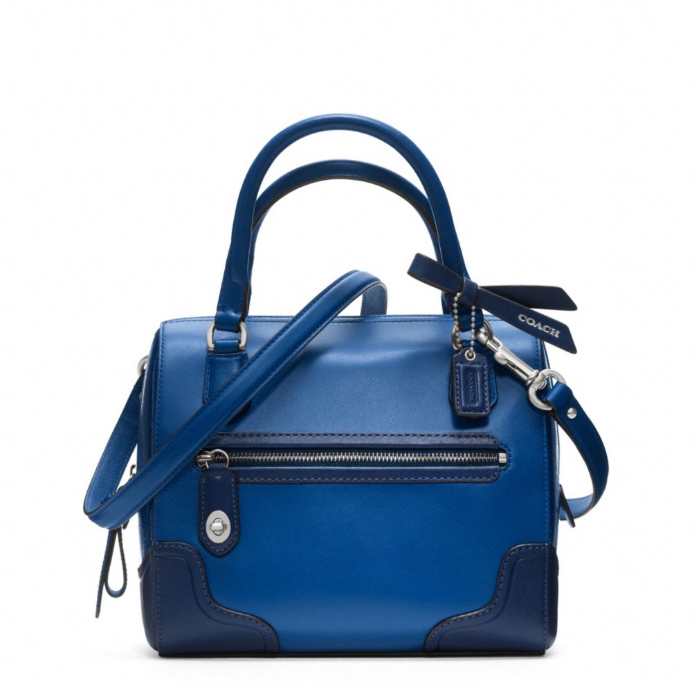 COACH F49757 - POPPY COLORBLOCK LEATHER MINI SATCHEL SILVER/VICTORIAN BLUE