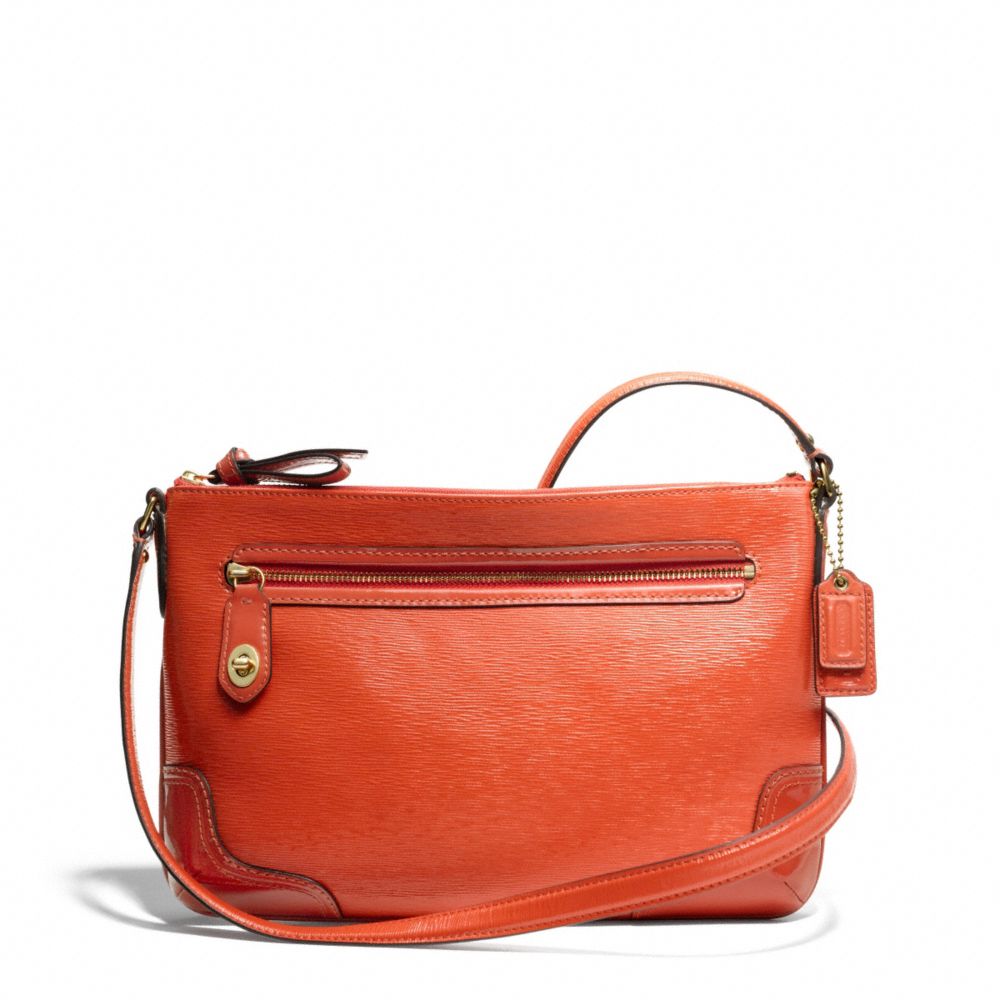 POPPY TEXTURED PATENT EAST/WEST SWINGPACK COACH F49770