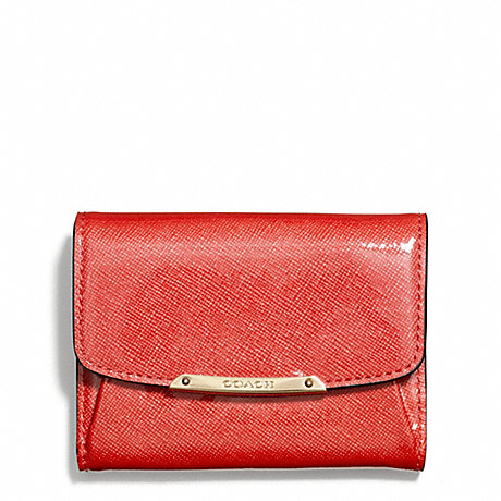 COACH MADISON PATENT LEATHER FLAP CARD CASE -  - f49789