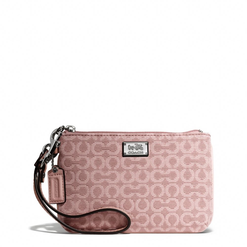 MADISON NEEDLEPOINT OP ART SMALL WRISTLET - SILVER/TEAROSE 2 - COACH F49793