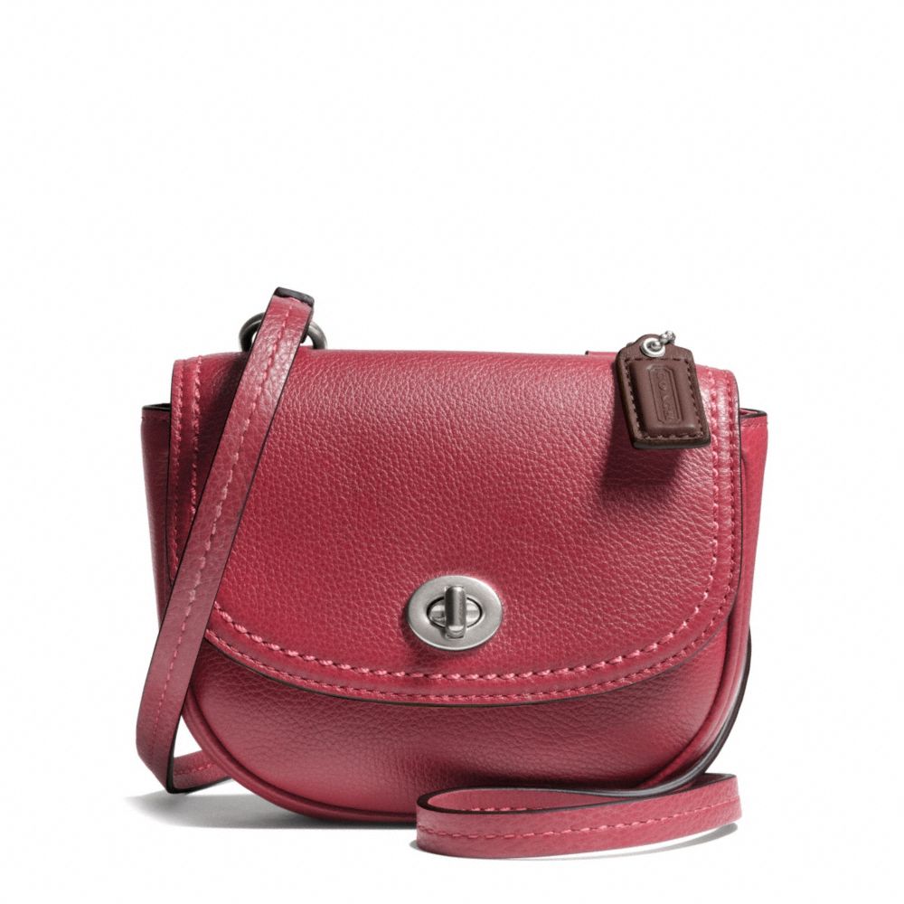 PARK LEATHER MINI CROSSBODY - SILVER/BLACK CHERRY - COACH F49872