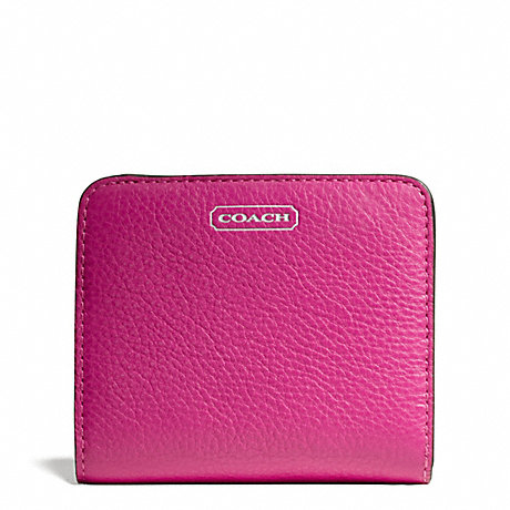 COACH f49879 PARK LEATHER SMALL WALLET SILVER/BRIGHT MAGENTA