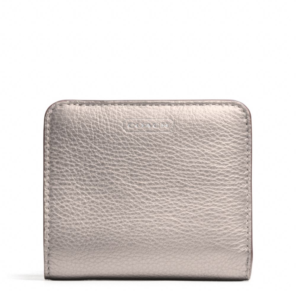 COACH f49879 PARK LEATHER SMALL WALLET SILVER/PEWTER