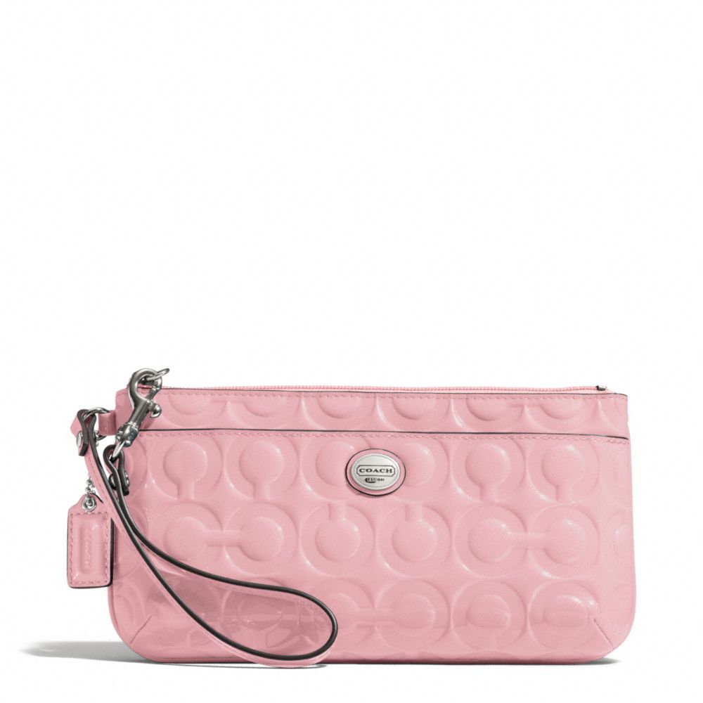 PEYTON OP ART EMBOSSED PATENT GO-GO WRISTLET - SILVER/PINK TULLE - COACH F49883