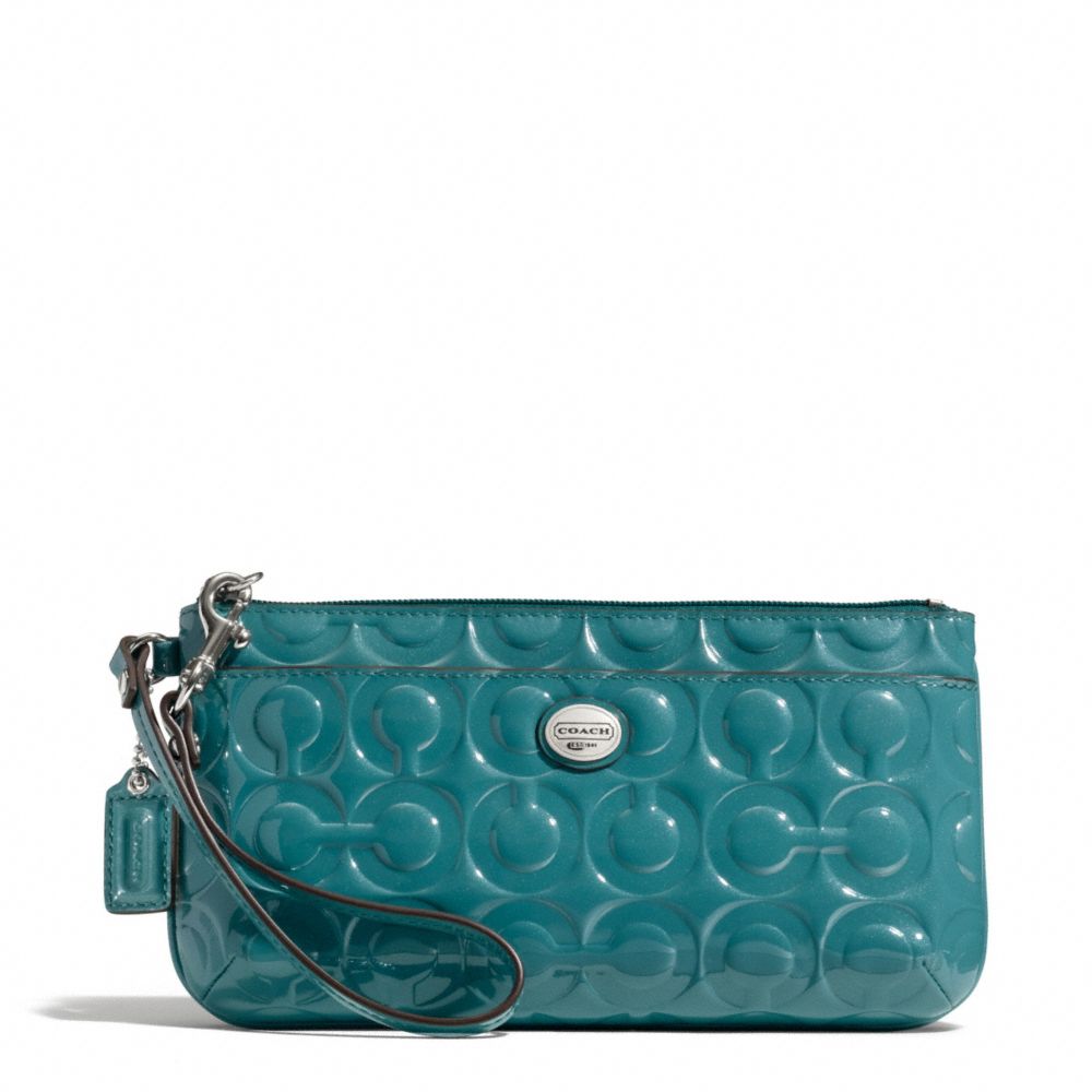 PEYTON OP ART EMBOSSED PATENT GO-GO WRISTLET - SILVER/MINERAL - COACH F49883