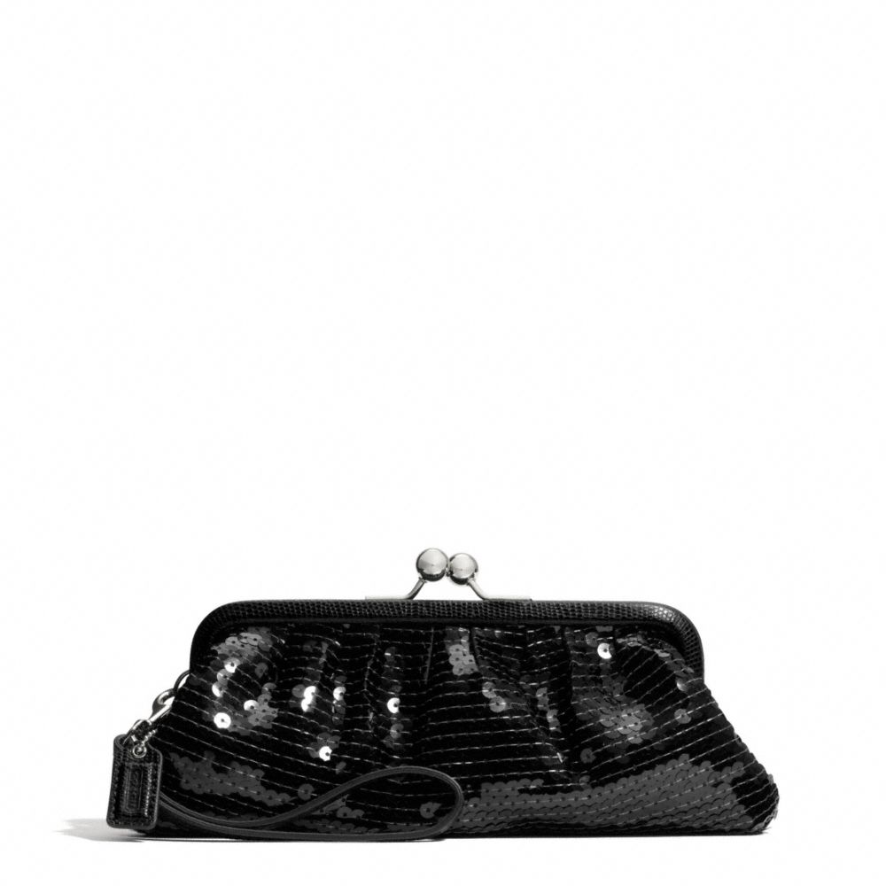 COACH F49900 - OCCASION SEQUIN FRAMED BAG SILVER/BLACK