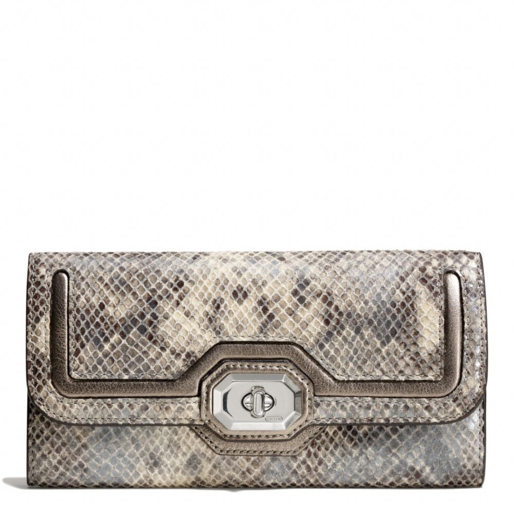 COACH F49901 Campbell Exotic Leather Turnlock Slim Envelope 
